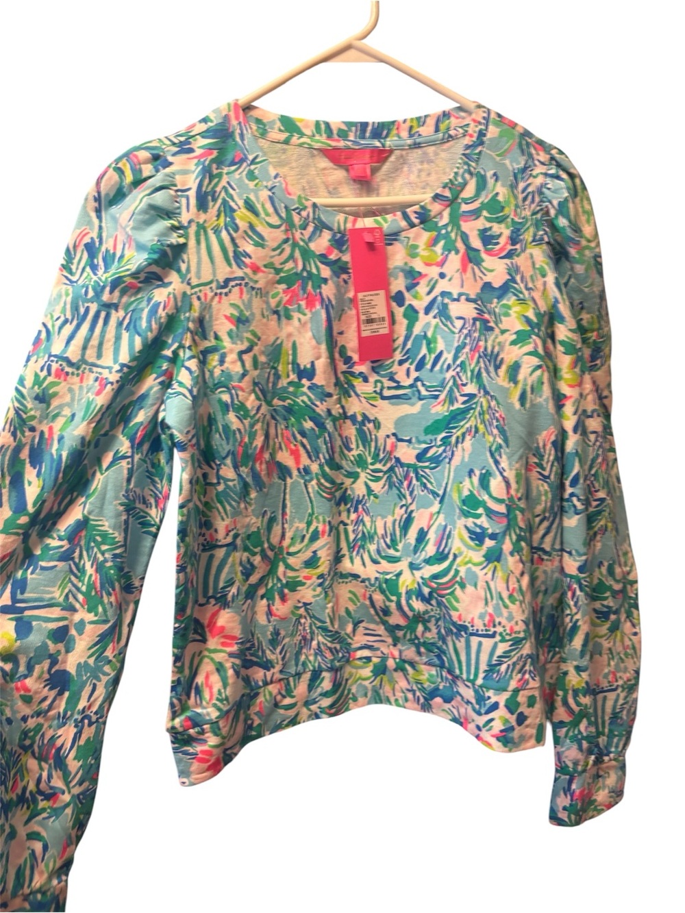Lilly Pulitzer Blue, Green & Pink Tropical Print Top